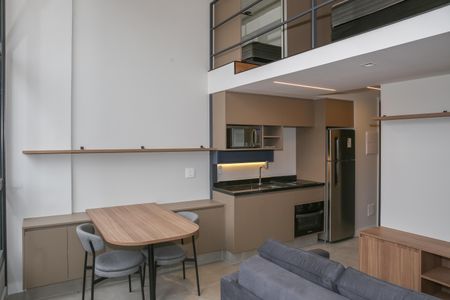 Sala e Cozinha de kitnet/studio para alugar com 1 quarto, 45m² em Perdizes, São Paulo