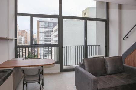 Sala e Cozinha de kitnet/studio para alugar com 1 quarto, 45m² em Perdizes, São Paulo