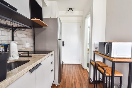 Cozinha de kitnet/studio para alugar com 1 quarto, 24m² em Chácara Klabin, São Paulo