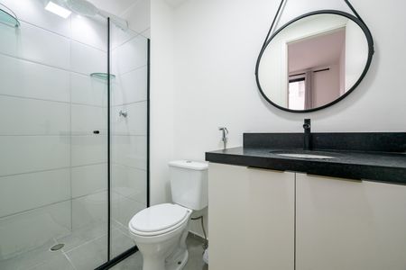 Studio para alugar com 25m², 1 quarto e sem vaga Studio para alugar com 25m², 1 quarto e sem vagaBanheiro da Suíte
