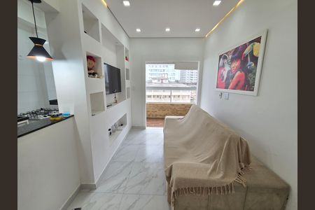 Sala de apartamento para alugar com 1 quarto, 48m² em Balneario Flórida, Praia Grande