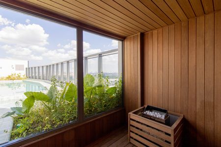 Studio para alugar com 28m², 0 quarto e sem vaga Studio para alugar com 28m², 0 quarto e sem vagaArea Comum - Sauna