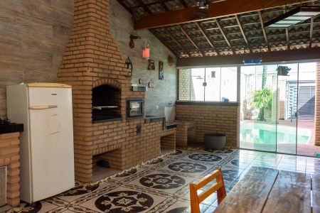 Cozinha com área de churrasco de casa para alugar com 1 quarto, 75m² em Jardim Boer Ii, Americana