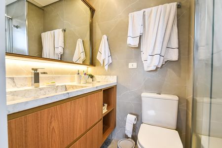 Apartamento à venda com 94m², 2 quartos e 2 vagasBanheiro da suíte