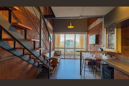 Sala e Cozinha de apartamento para alugar com 1 quarto, 45m² em Cidade Monções, São Paulo