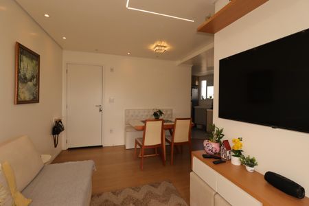 Sala de apartamento à venda com 2 quartos, 54m² em Vila Scarpelli, Santo André