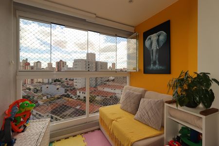 Varanda da Sala de apartamento à venda com 2 quartos, 54m² em Vila Scarpelli, Santo André