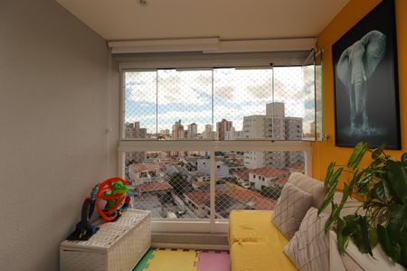 Varanda da Sala de apartamento à venda com 2 quartos, 54m² em Vila Scarpelli, Santo André