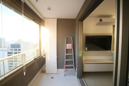 Varanda da Kitnet de kitnet/studio para alugar com 1 quarto, 29m² em Indianópolis, São Paulo