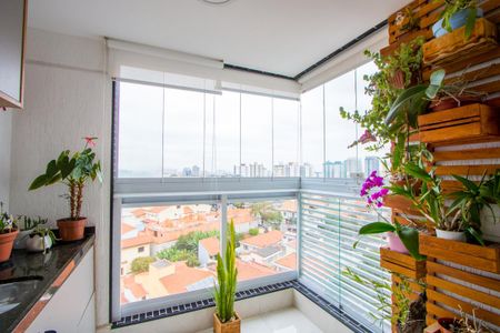 Varanda da sala de apartamento à venda com 2 quartos, 62m² em Paraíso, Santo André
