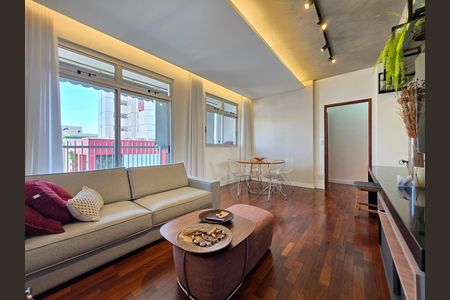 Sala  de apartamento à venda com 2 quartos, 80m² em Carmo, Belo Horizonte