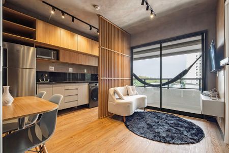 Sala/Cozinha de apartamento para alugar com 1 quarto, 30m² em Jardins, São Paulo