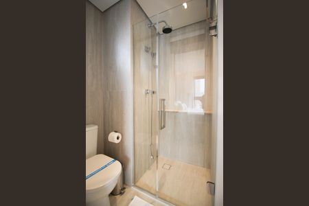 Banheiro de kitnet/studio à venda com 1 quarto, 22m² em Indianópolis, São Paulo