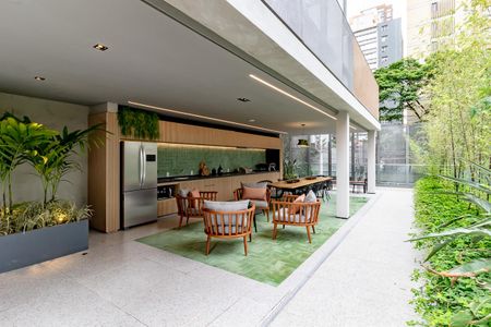 Studio para alugar com 27m², 1 quarto e sem vaga Studio para alugar com 27m², 1 quarto e sem vagaÁrea comum - Salão Gourmet