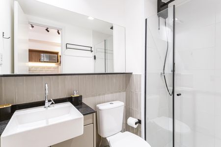 Studio para alugar com 25m², 1 quarto e sem vaga Studio para alugar com 25m², 1 quarto e sem vagaBanheiro