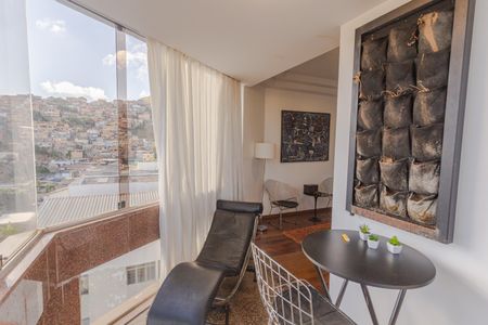 Varanda da Sala 1 de apartamento à venda com 4 quartos, 143m² em Serra, Belo Horizonte