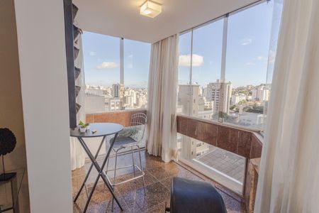 Varanda da Sala 1 de apartamento à venda com 4 quartos, 143m² em Serra, Belo Horizonte