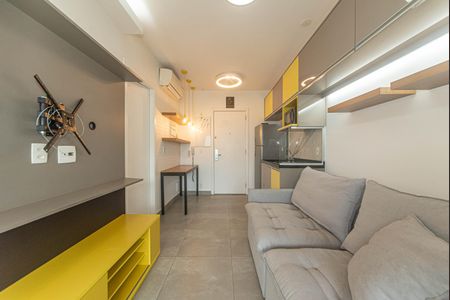 Sala - Cozinha Integrada de apartamento à venda com 1 quarto, 33m² em Brooklin, São Paulo