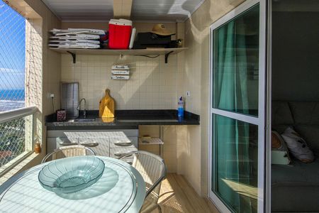 Sacada  de apartamento para alugar com 1 quarto, 55m² em Vila Balnearia, Praia Grande