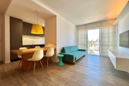 Sala de apartamento para alugar com 1 quarto, 60m² em Mirandópolis, São Paulo