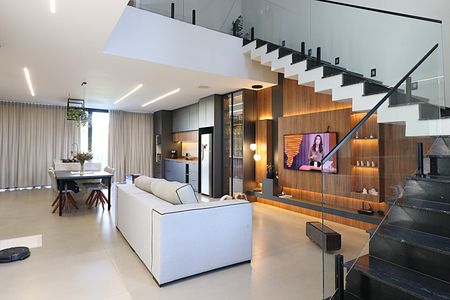 Casa de condomínio para alugar com 196m², 2 quartos e 2 vagasSala  cozinha americana integrada
