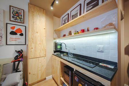 Cozinha de kitnet/studio à venda com 1 quarto, 28m² em Lapa, Rio de Janeiro