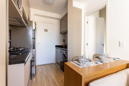 Cozinha de apartamento à venda com 1 quarto, 26m² em Brás, São Paulo
