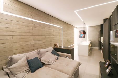 Sala / Cozinha de apartamento para alugar com 1 quarto, 47m² em Campo Belo, São Paulo