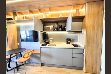 Cozinha de apartamento para alugar com 1 quarto, 29m² em Centro Histórico de São Paulo, São Paulo