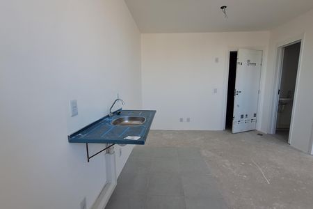 Sala/Cozinha de apartamento à venda com 1 quarto, 32m² em Parque das Nações, Santo André