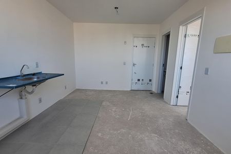 Sala/Cozinha de apartamento à venda com 1 quarto, 32m² em Parque das Nações, Santo André