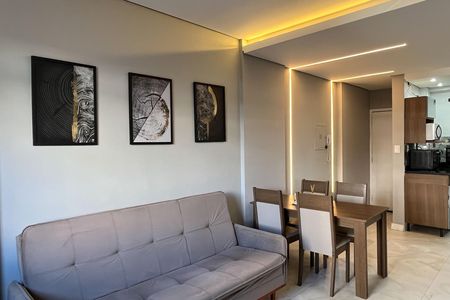Sala de apartamento para alugar com 1 quarto, 50m² em Gonzaga, Santos