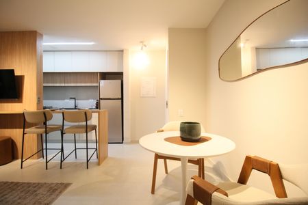 Sala de Jantar de apartamento à venda com 1 quarto, 45m² em Indianópolis, São Paulo