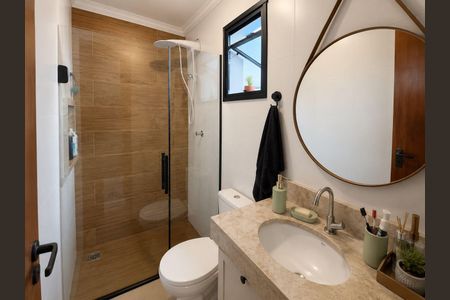 Banheiro de apartamento à venda com 2 quartos, 50m² em Campestre, Santo André