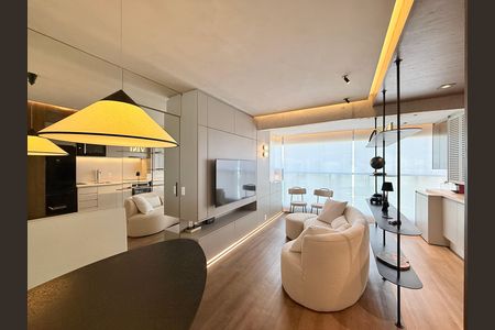 Sala de apartamento à venda com 1 quarto, 38m² em Brooklin, São Paulo
