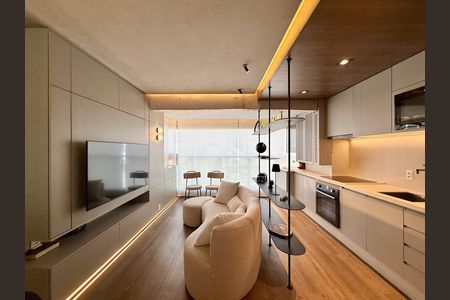 Sala de apartamento à venda com 1 quarto, 38m² em Brooklin, São Paulo