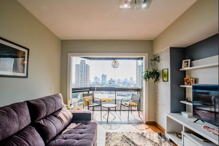 Sala de apartamento à venda com 3 quartos, 98m² em Vila Valparaíso, Santo André