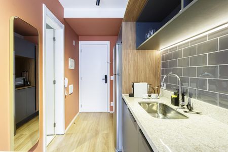 Studio para alugar com 28m², 1 quarto e sem vaga Studio para alugar com 28m², 1 quarto e sem vagaCozinha