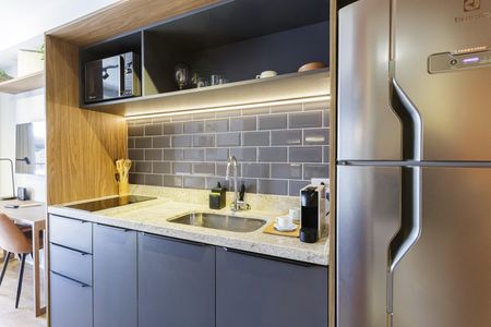 Studio para alugar com 28m², 1 quarto e sem vaga Studio para alugar com 28m², 1 quarto e sem vagaCozinha