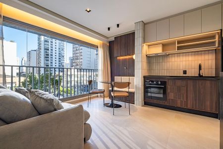 Sala/Cozinha de apartamento para alugar com 1 quarto, 45m² em Pinheiros, São Paulo