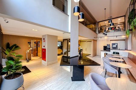 Studio para alugar com 25m², 1 quarto e sem vaga Studio para alugar com 25m², 1 quarto e sem vagaHall social