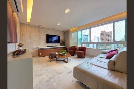 Sala  de apartamento à venda com 3 quartos, 128m² em Lourdes, Belo Horizonte