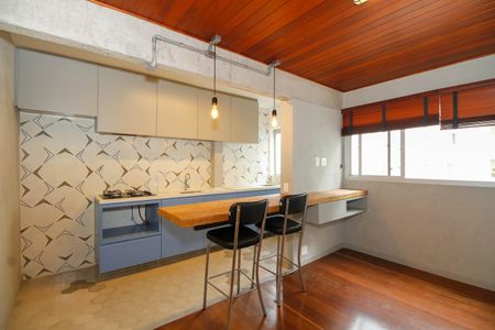Sala e Cozinha de apartamento para alugar com 1 quarto, 35m² em Pinheiros, São Paulo