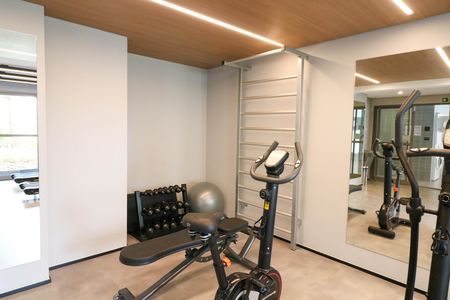 Área comum - Academia de kitnet/studio para alugar com 1 quarto, 27m² em Santo Amaro, São Paulo
