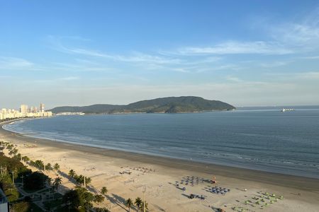 Varanda da Sala e Suíte  de apartamento para alugar com 1 quarto, 43m² em Boqueirão, Santos