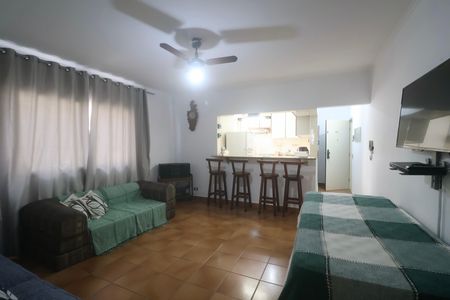 Sala de apartamento para alugar com 1 quarto, 47m² em Jardim Tres Marias, Guarujá