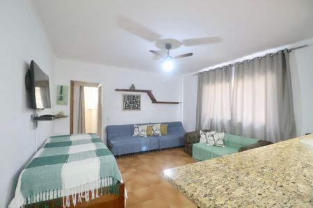 Sala de apartamento para alugar com 1 quarto, 47m² em Jardim Tres Marias, Guarujá