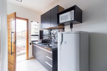 Cozinha de apartamento para alugar com 1 quarto, 18m² em Vila Carolina, São Paulo