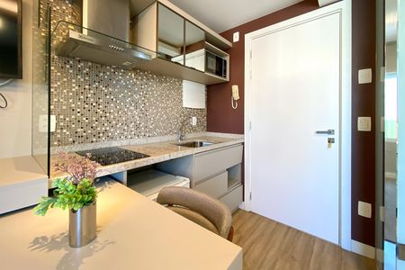 Cozinha de kitnet/studio à venda com 1 quarto, 19m² em Funcionários, Belo Horizonte