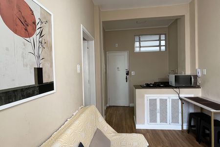 Sala de apartamento para alugar com 1 quarto, 37m² em Boqueirão, Santos